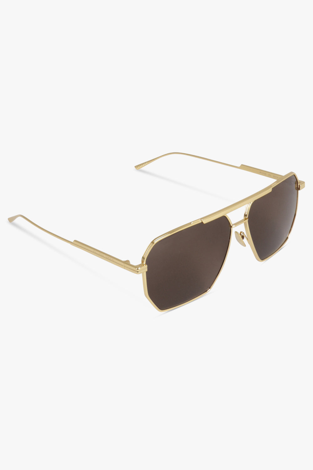 BOTTEGA VENETA ACCESSORIES BROWN / GOLD/BROWN Classic Aviator Gradient Sunglasses | Gold/Brown