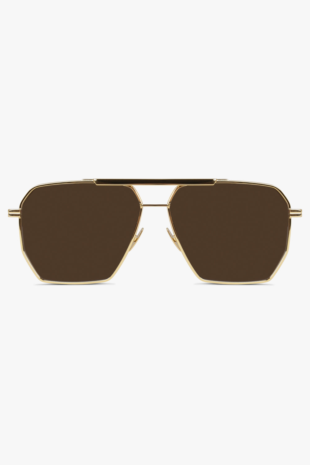 BOTTEGA VENETA ACCESSORIES BROWN / GOLD/BROWN Classic Aviator Gradient Sunglasses | Gold/Brown