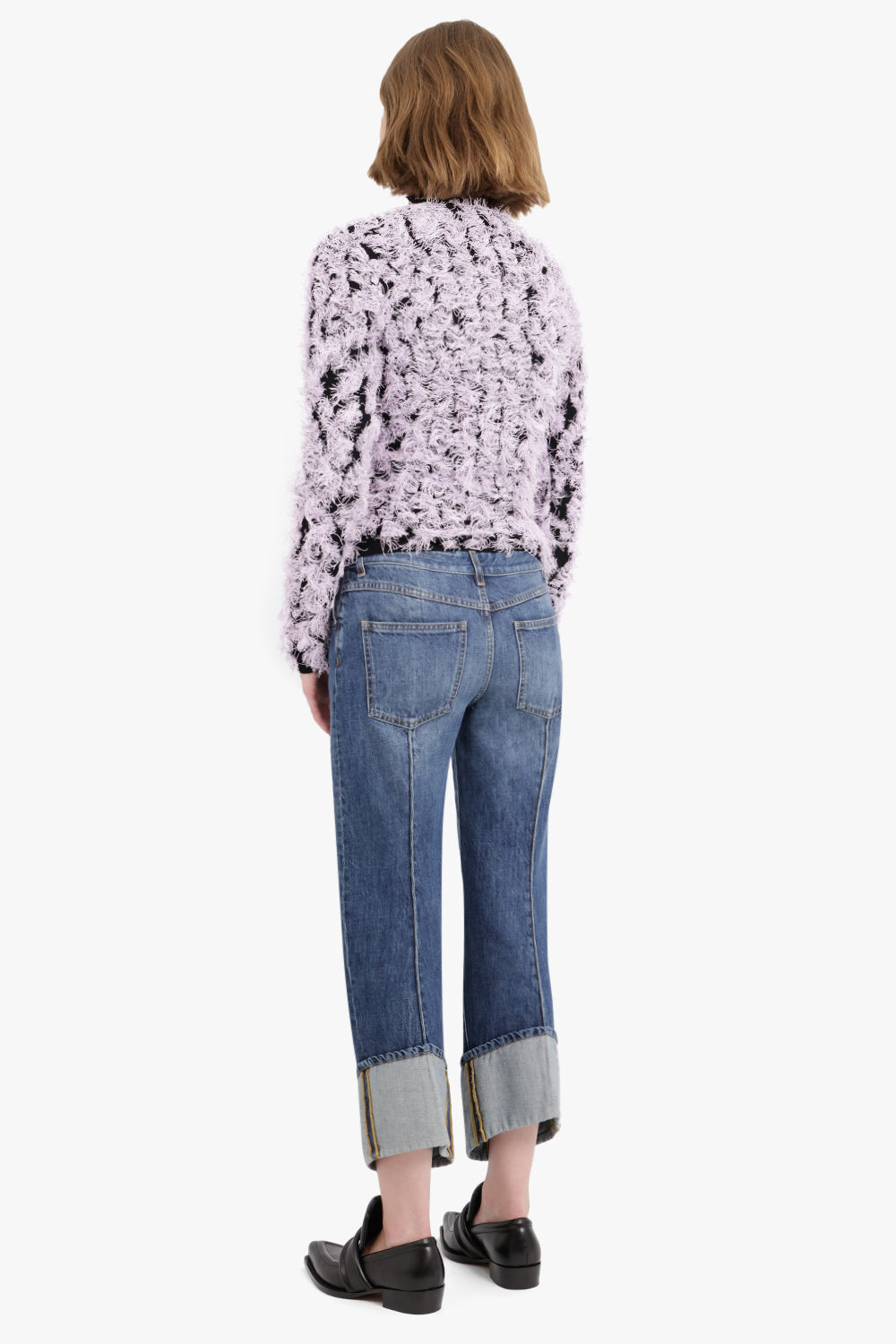 BOTTEGA VENETA CURVED LEG DENIM TROUSER MID BLUE NEW SEASON
