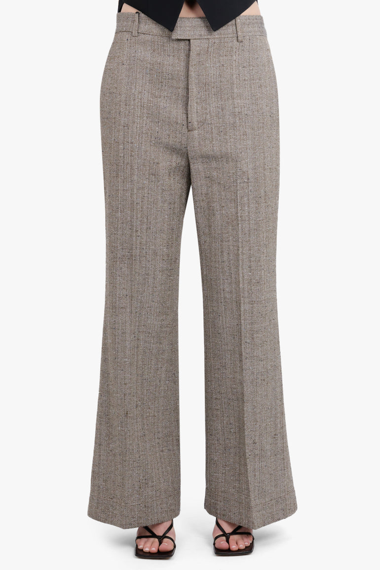 BOTTEGA VENETA RTW Knotted Melange Trouser | Brown/White