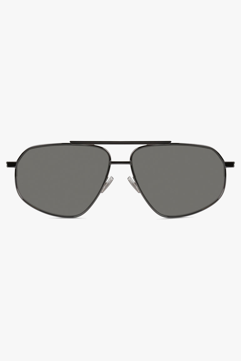 BOTTEGA VENETA ACCESSORIES BLACK / RUTHENIUM Turn Square Sunglasses | Black/Ruthenium