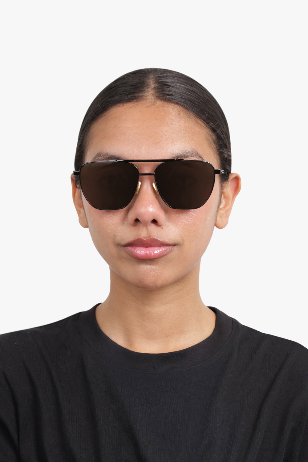 BOTTEGA VENETA ACCESSORIES BLACK / BLACK/BLACK Turn Square Sunglasses | Black/Black