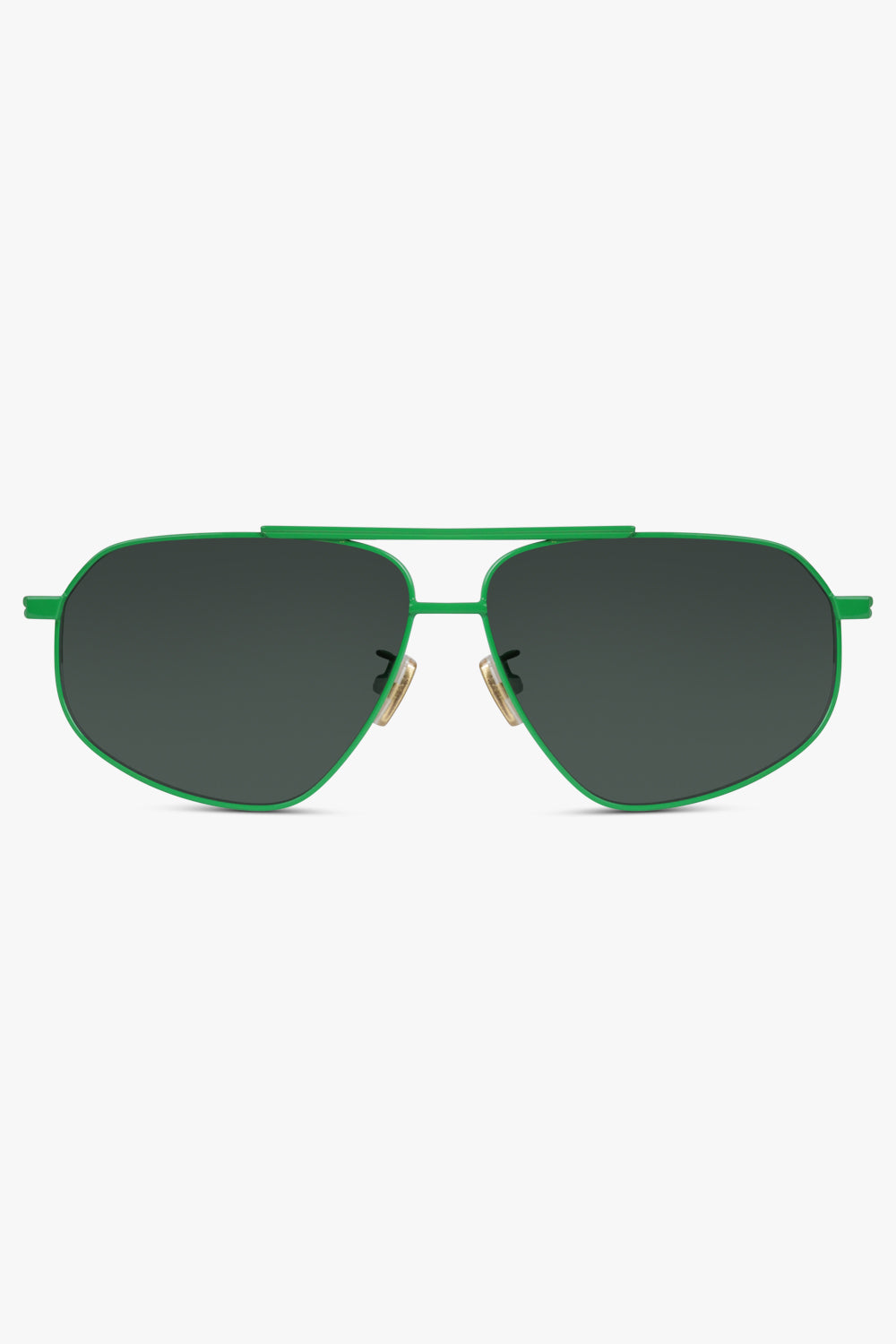 BOTTEGA VENETA ACCESSORIES GREEN / GREEN/BLACK Turn Square Sunglasses | Green/Black