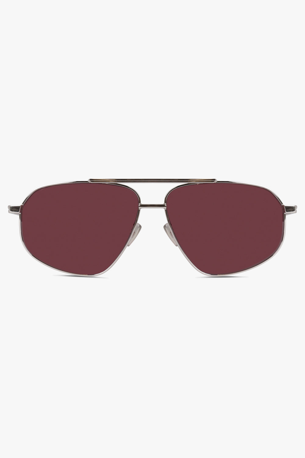 BOTTEGA VENETA ACCESSORIES SILVER / SILVER/PINK Turn Square Sunglasses | Silver/Pink