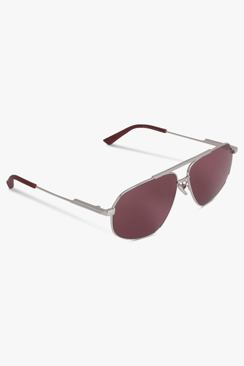 BOTTEGA VENETA ACCESSORIES SILVER / SILVER/PINK Turn Square Sunglasses | Silver/Pink