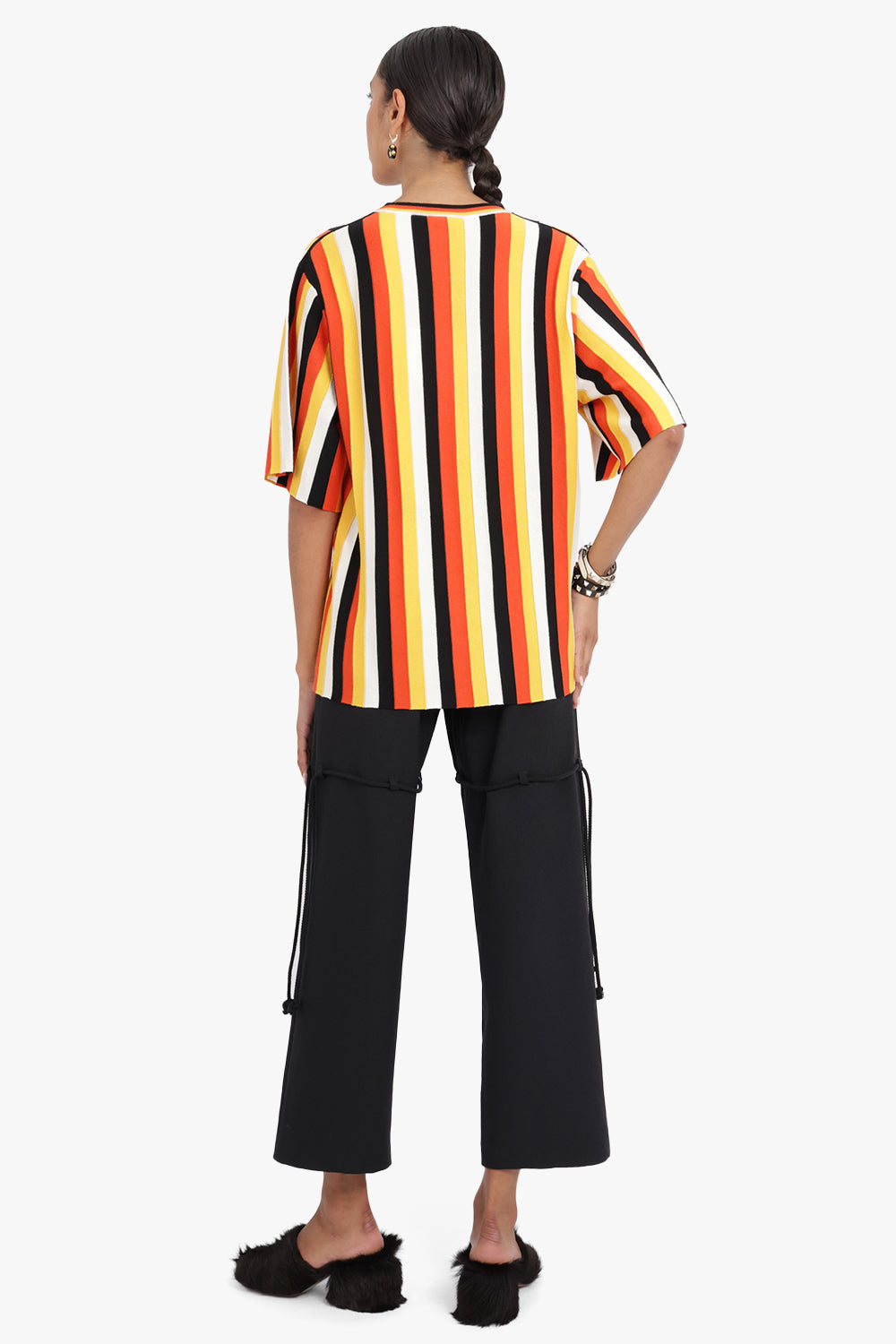 CHLOE RTW STRIPE KNIT TOP | MULTICOLOUR ORANGE