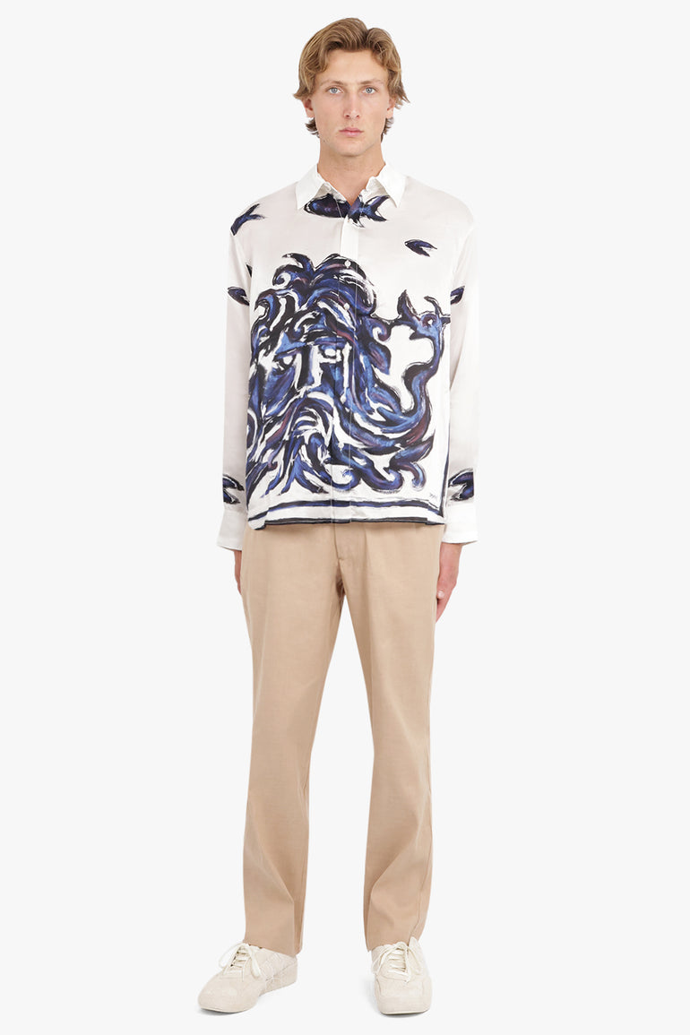 COMMAS RTW LONG SLEEVE PRINTED SHIRT | BEIGE