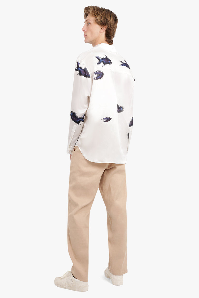COMMAS RTW LONG SLEEVE PRINTED SHIRT | BEIGE