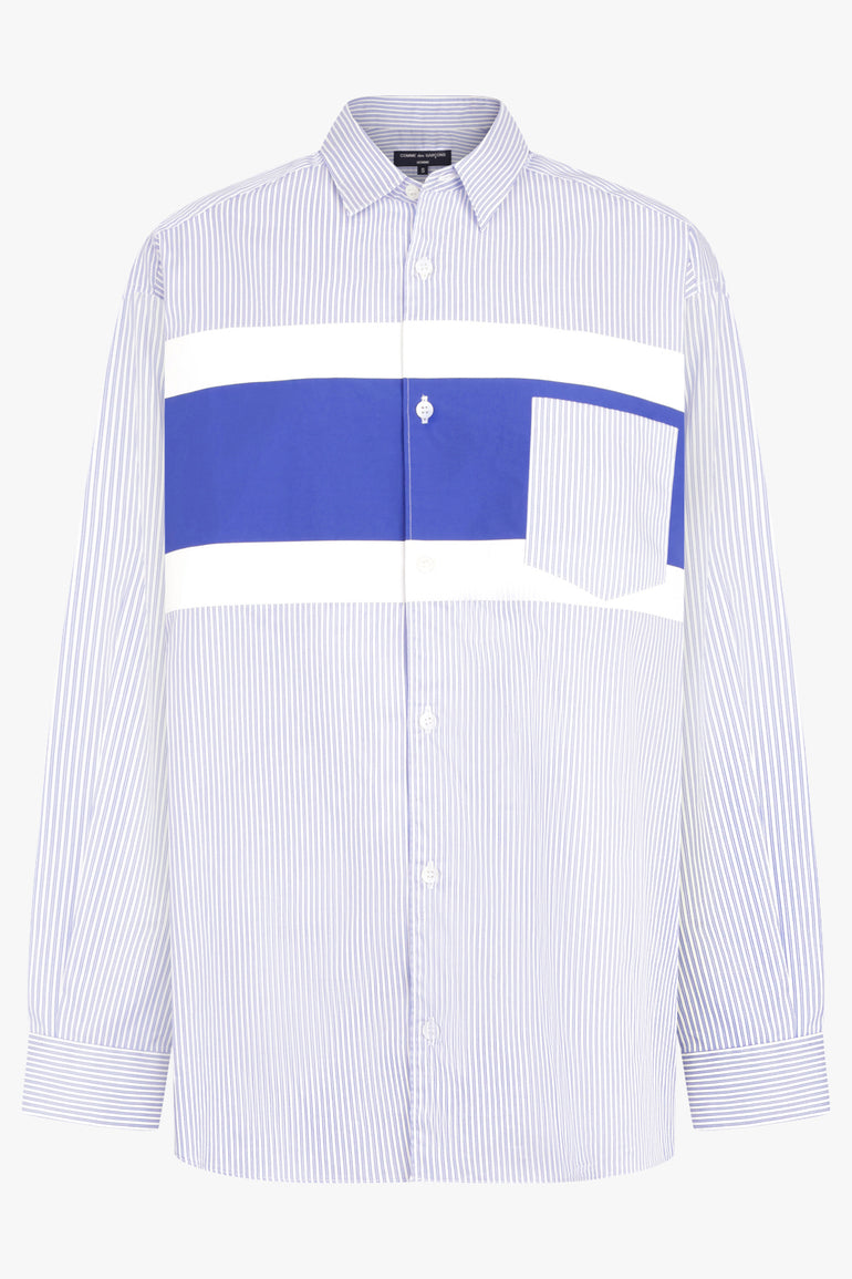 COMME DES GARCONS HOMME RTW Cotton Stripe Shirt | Blue/White