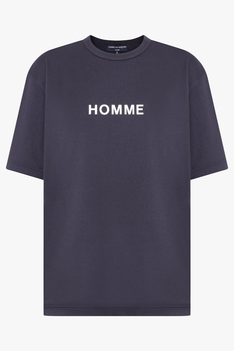 COMME DES GARCONS HOMME RTW Cotton Jersey T-shirt Large Print | Navy
