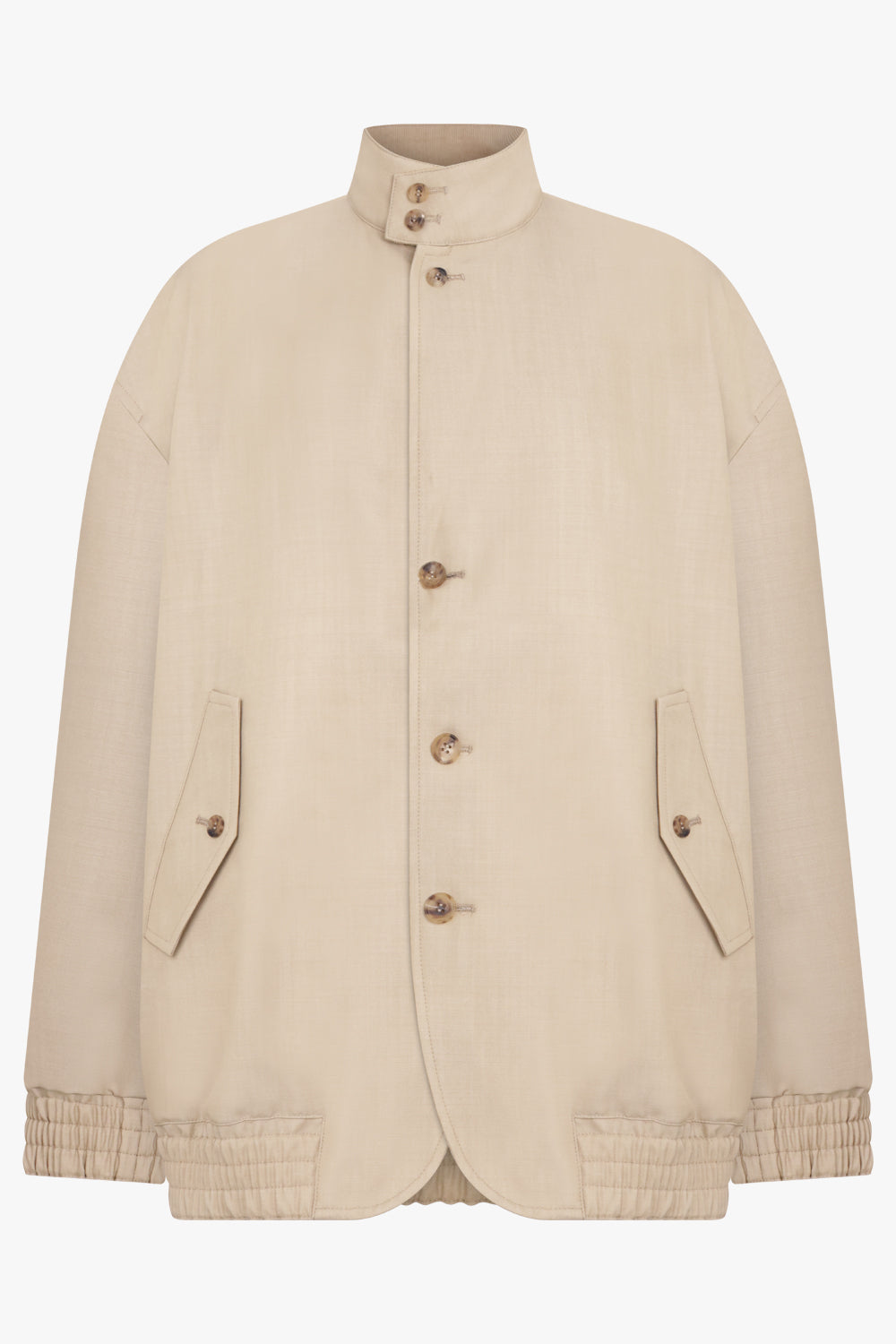 ジャケット・アウター louren twill no collar jacket beige louren twill no collar jacket beige