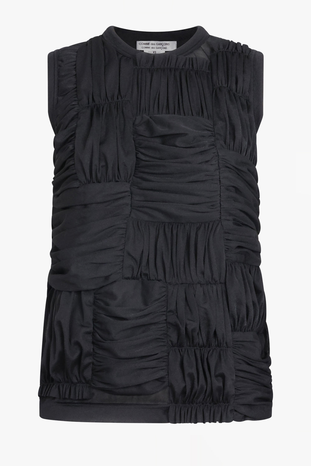 COMME DES GARCONS RTW Drape Ruched Panel Sleeveless Top | Black