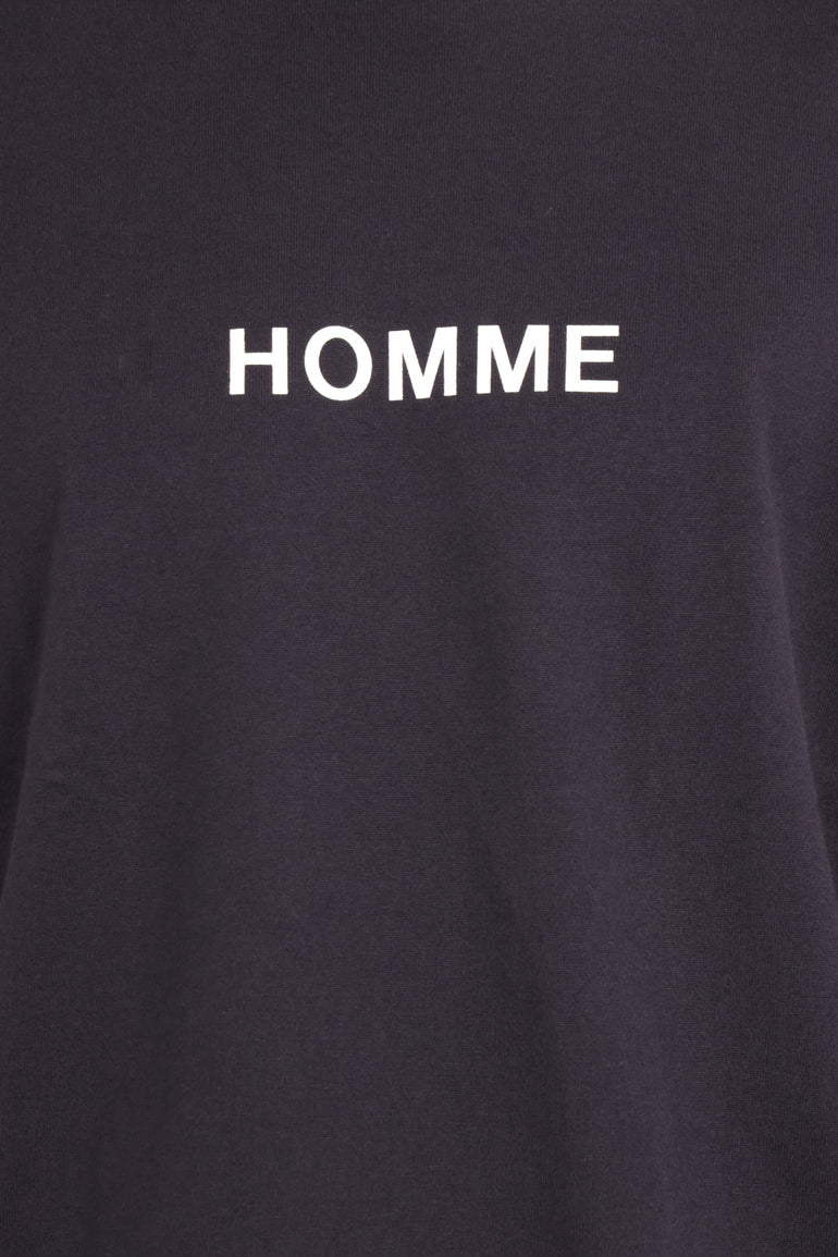 COMME DES GARCONS HOMME RTW Cotton Jersey T-shirt Large Print | Navy