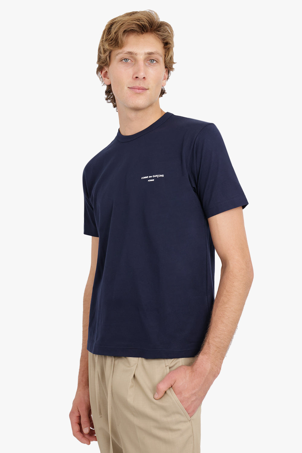 COMME DES GARCONS HOMME RTW Cotton Jersey T-shirt | Navy