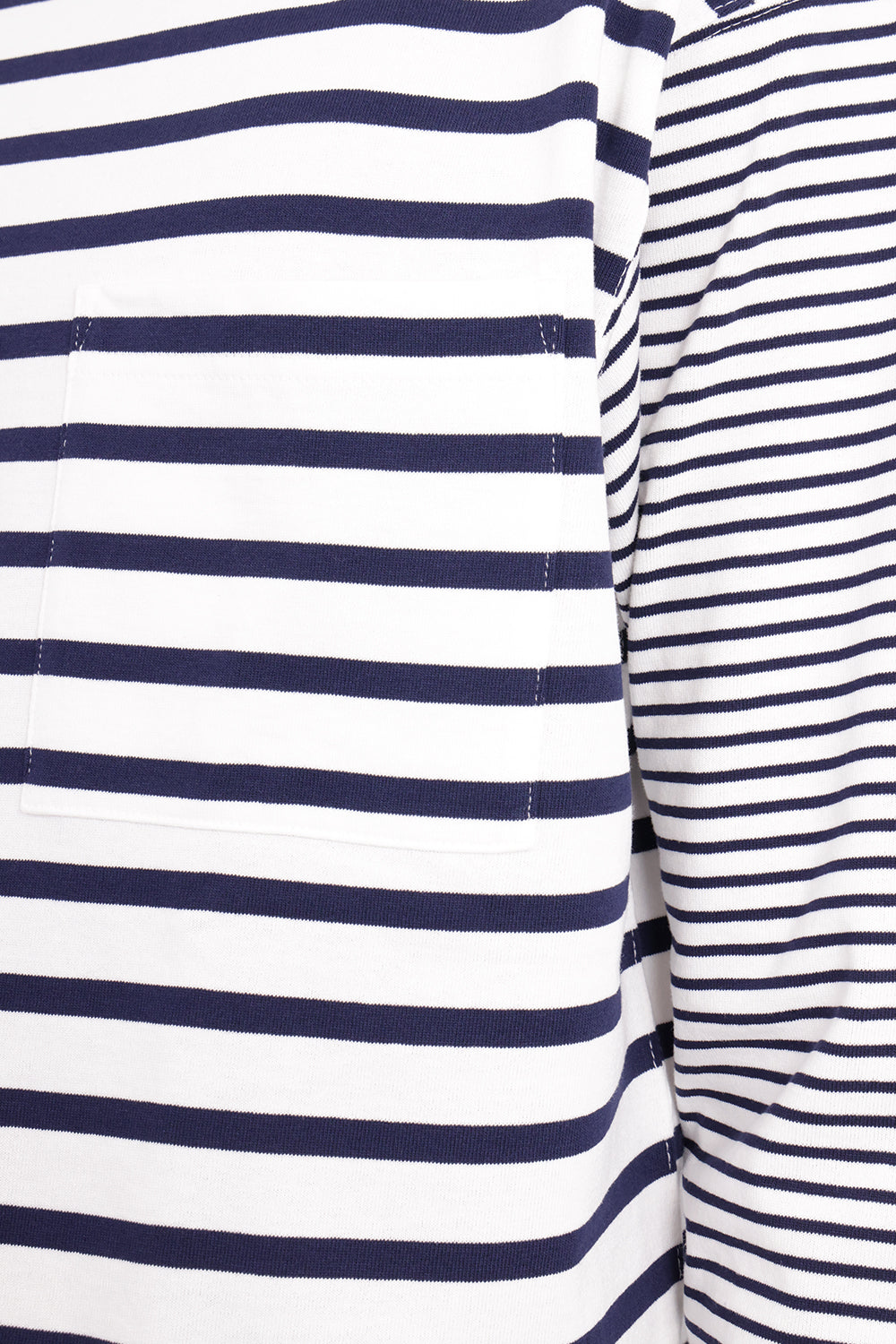 COMME DES GARCONS HOMME RTW Cotton Stitch Jersey with Horizontal Stripe | White/Navy