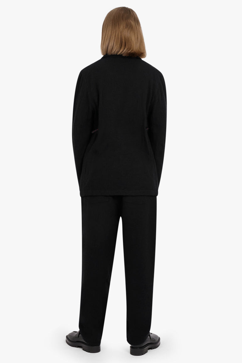 COMME DES GARCONS SHIRT RTW BLAZER WITH TARTAN DETAILING | BLACK/RED