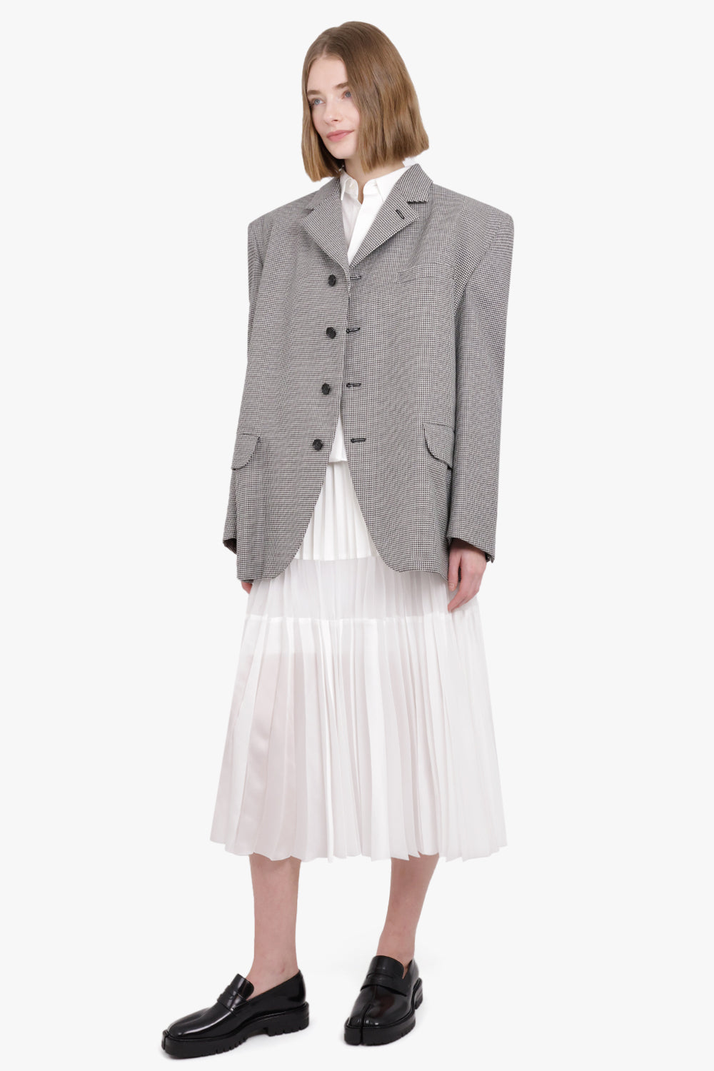 COMME DES GARCONS RTW Houndstooth Wool Jacket | Black/Natural