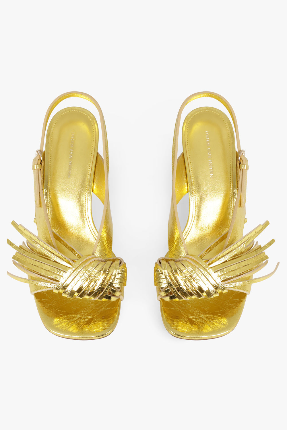 DRIES VAN NOTEN SHOES Bow Detail Curved 50Mm Heeled Sandal | Gold