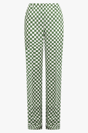DRIES VAN NOTEN RTW Checkerboard Pant | Green