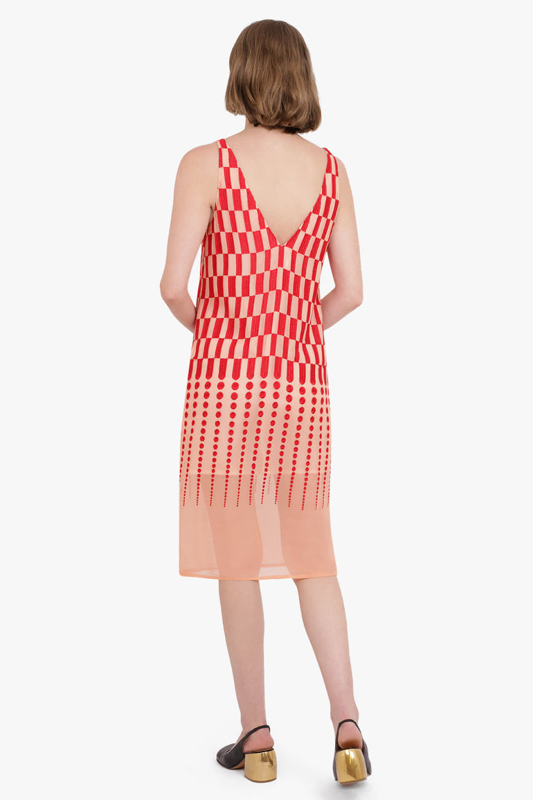 DRIES VAN NOTEN RTW Faded Pattern Dress | Old Rose