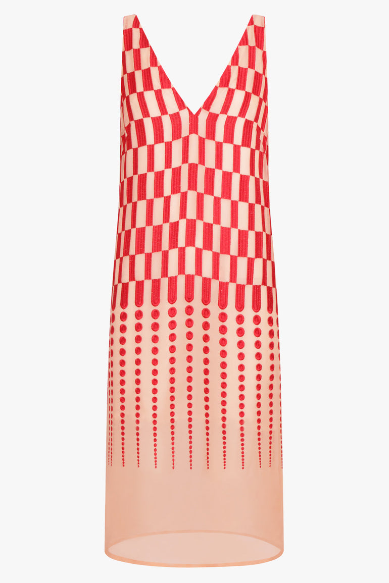 DRIES VAN NOTEN RTW Faded Pattern Dress | Old Rose