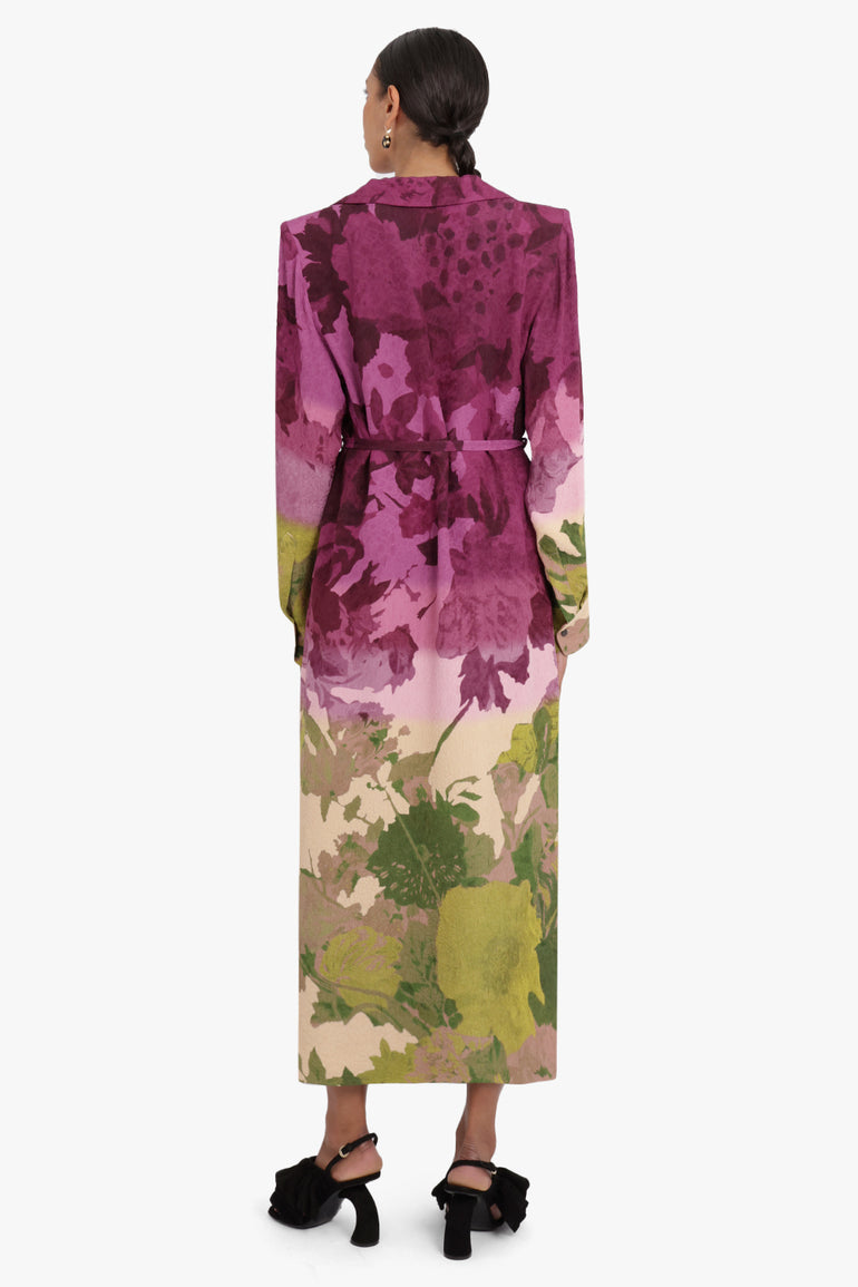 DRIES VAN NOTEN RTW Silk Printed Dress | Burgundy