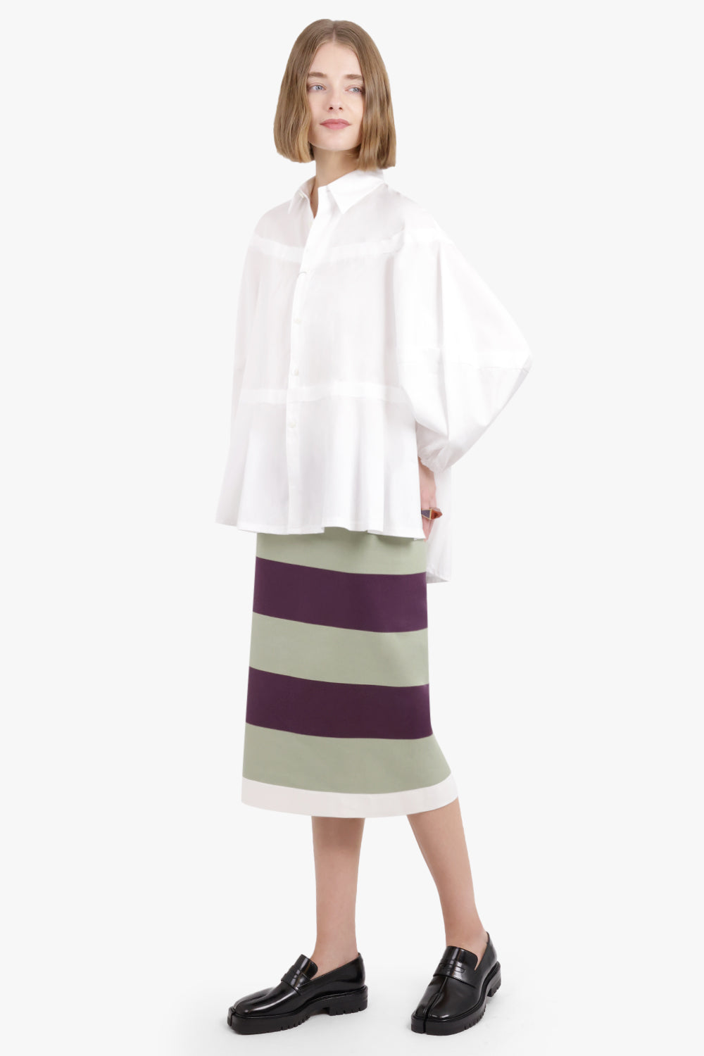 DRIES VAN NOTEN RTW Soft Touch Stripe Skirt | Auber