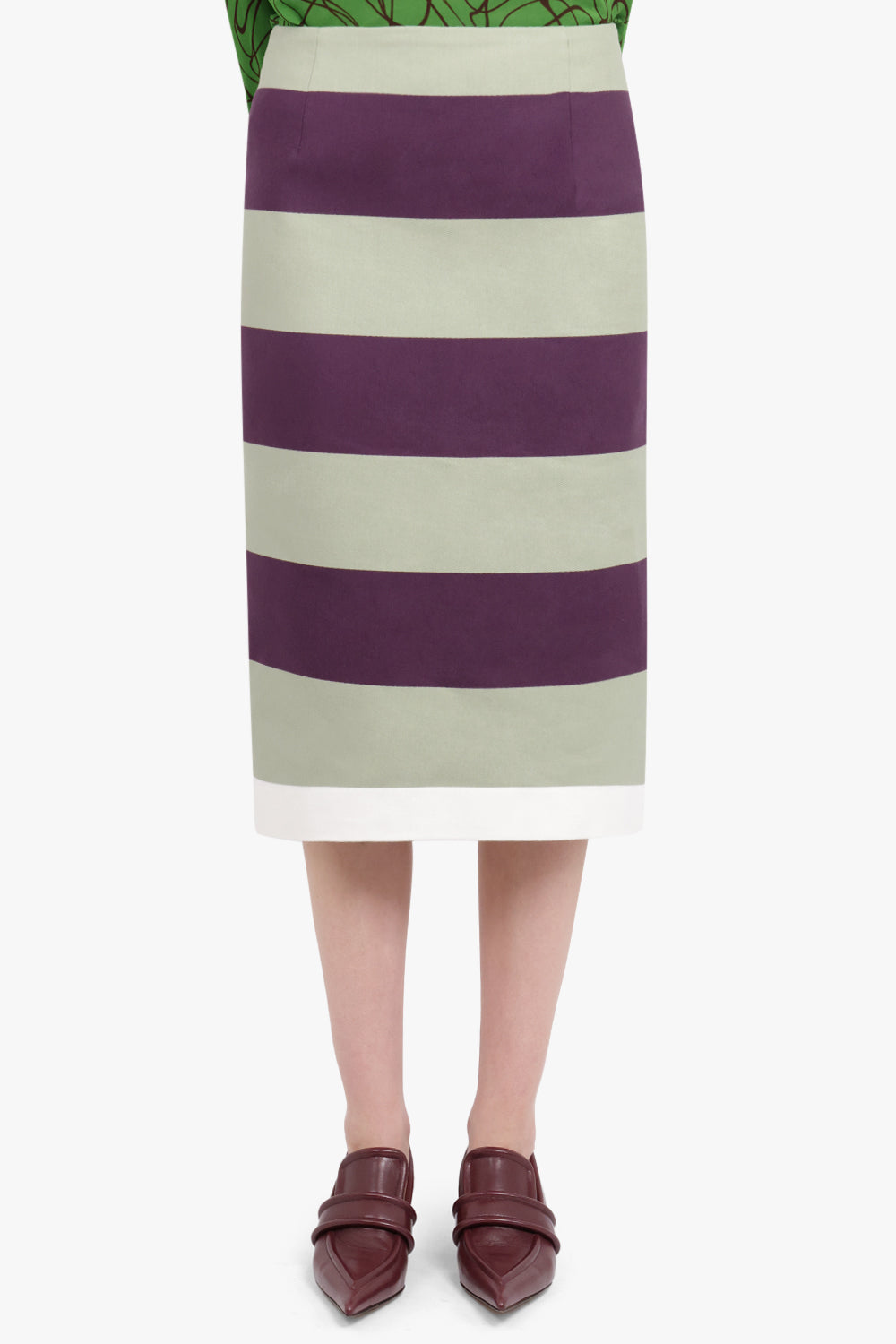 DRIES VAN NOTEN RTW Soft Touch Stripe Skirt | Auber
