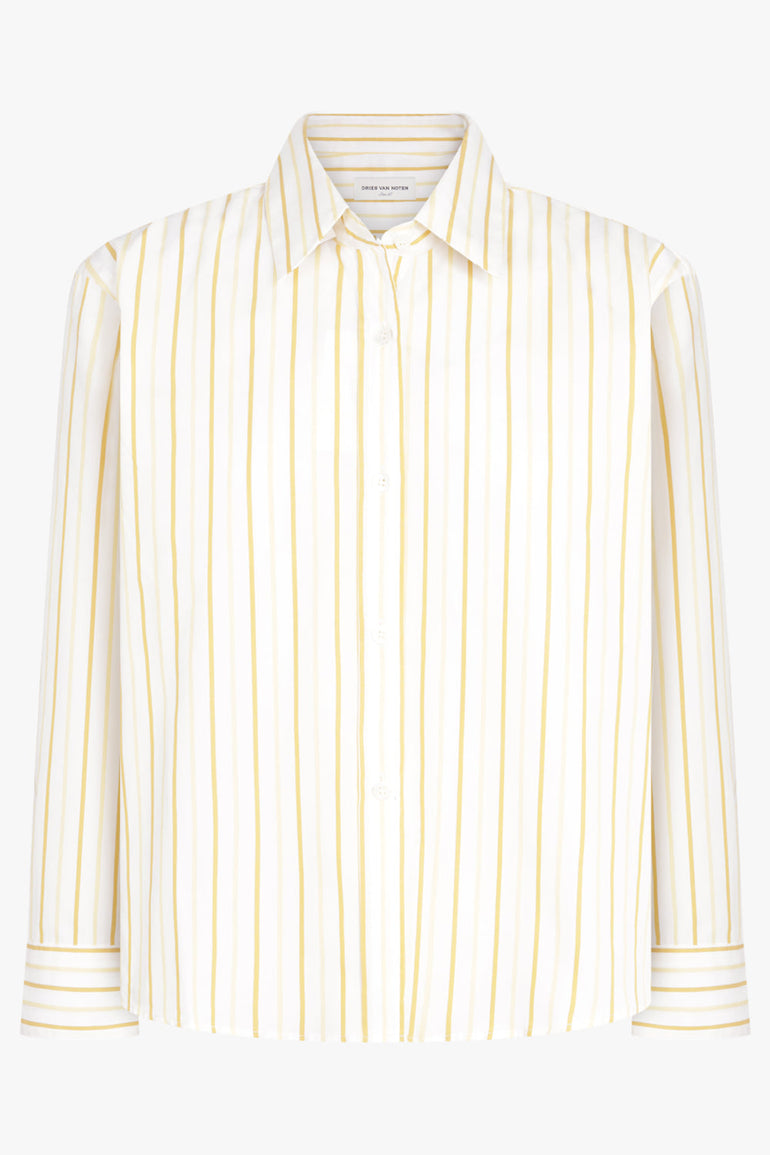 DRIES VAN NOTEN RTW Stripe Long Sleeve Shirt | Yellow