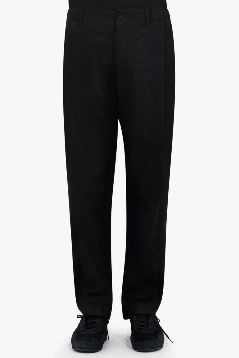 FENG CHEN WANG PANTS RAW EDGE PANEL TROUSER | BLACK