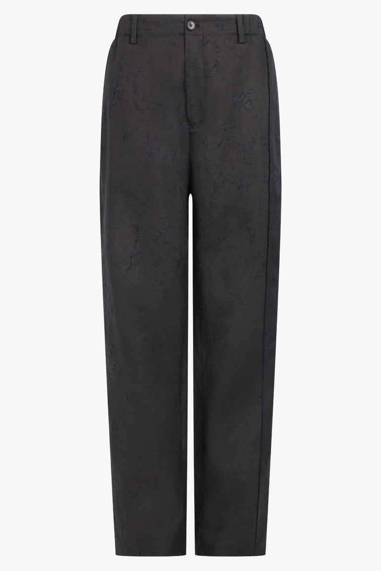 FENG CHEN WANG PANTS RAW EDGE PANEL TROUSER | BLACK