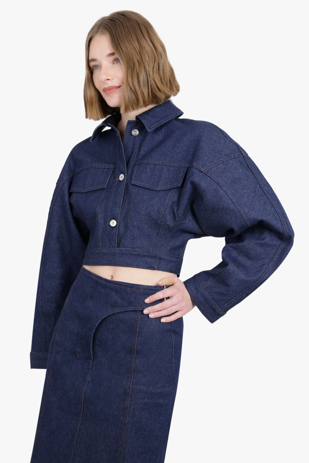 JACQUEMUS RTW La Veste De-Nimes Obra | Navy/Brown