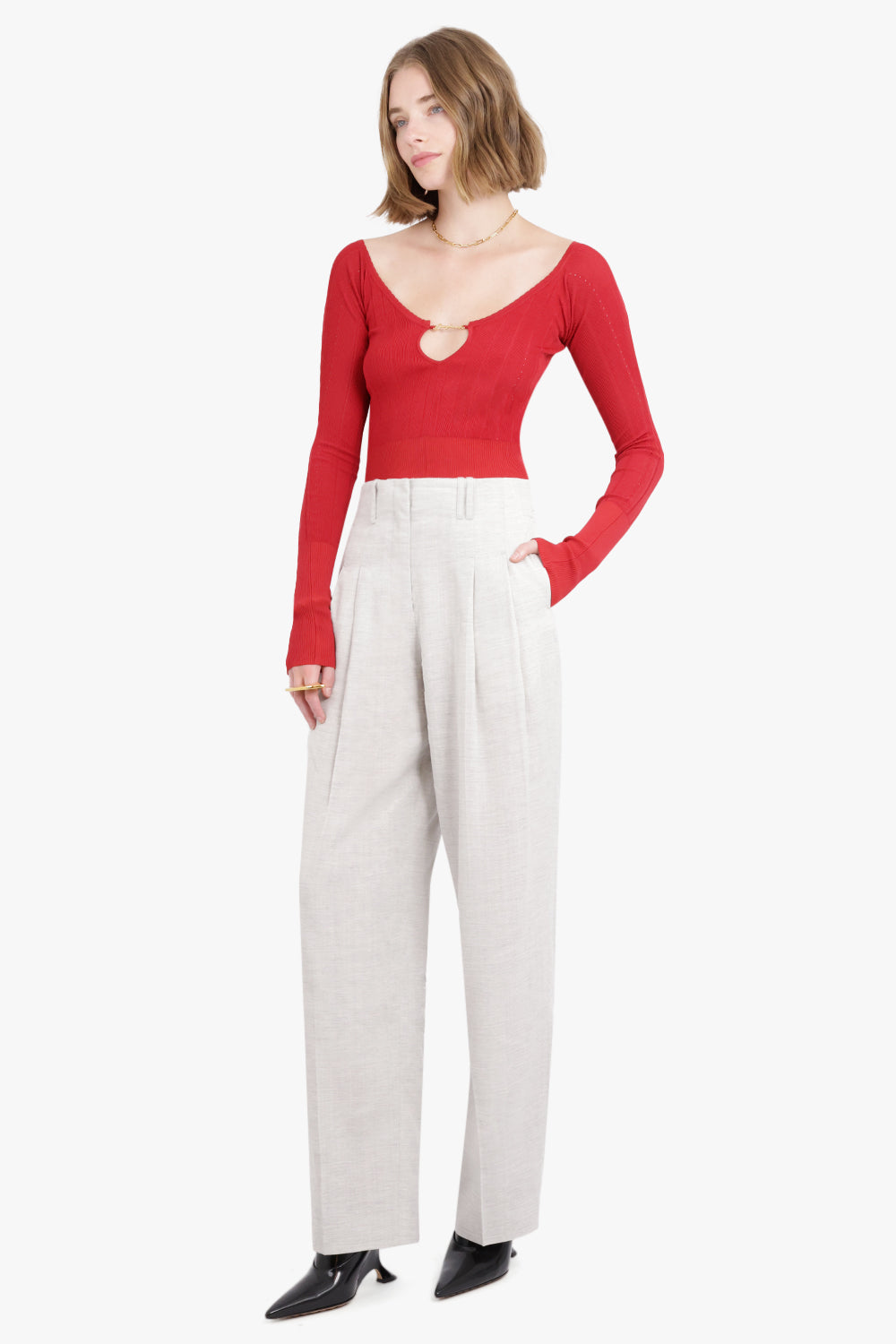 JACQUEMUS RTW Le Haut Pralu | Dark Red