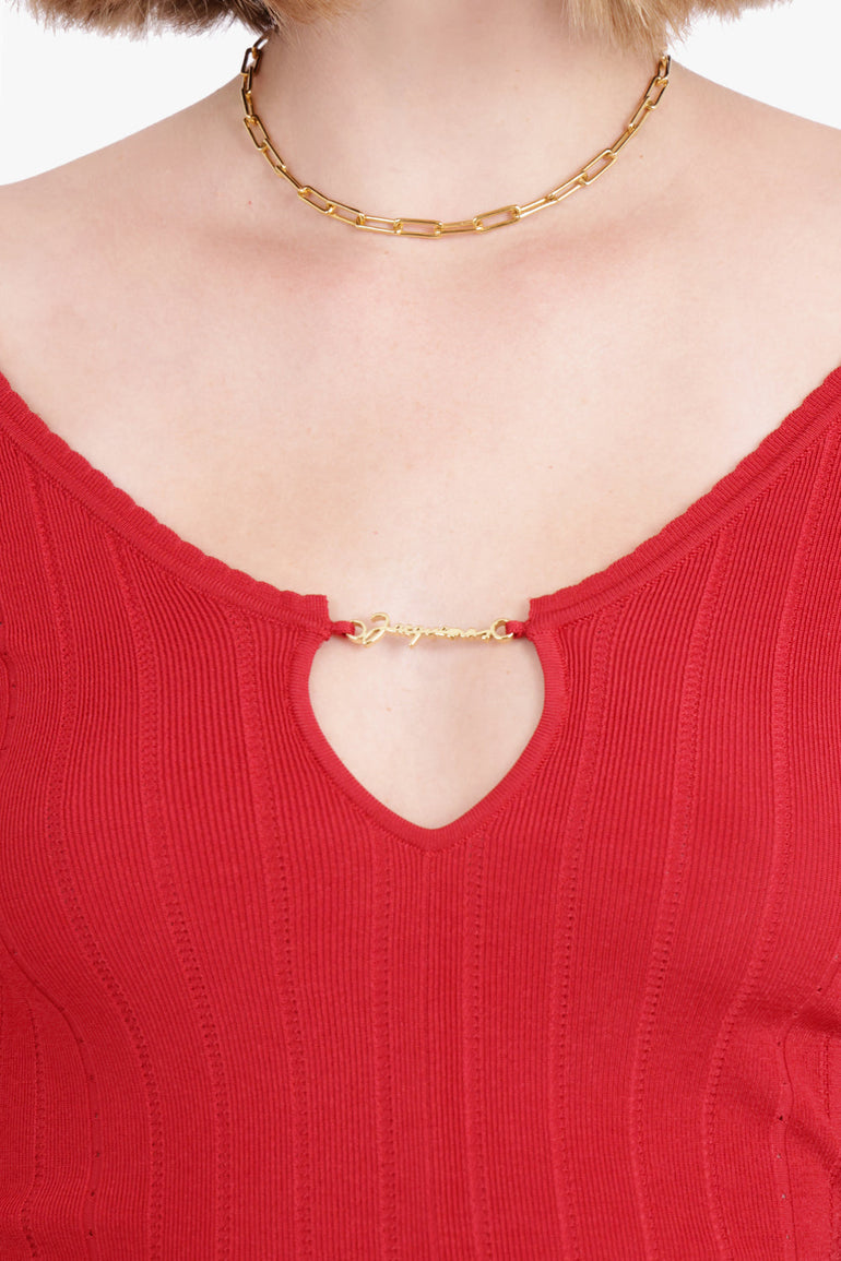 JACQUEMUS RTW Le Haut Pralu | Dark Red