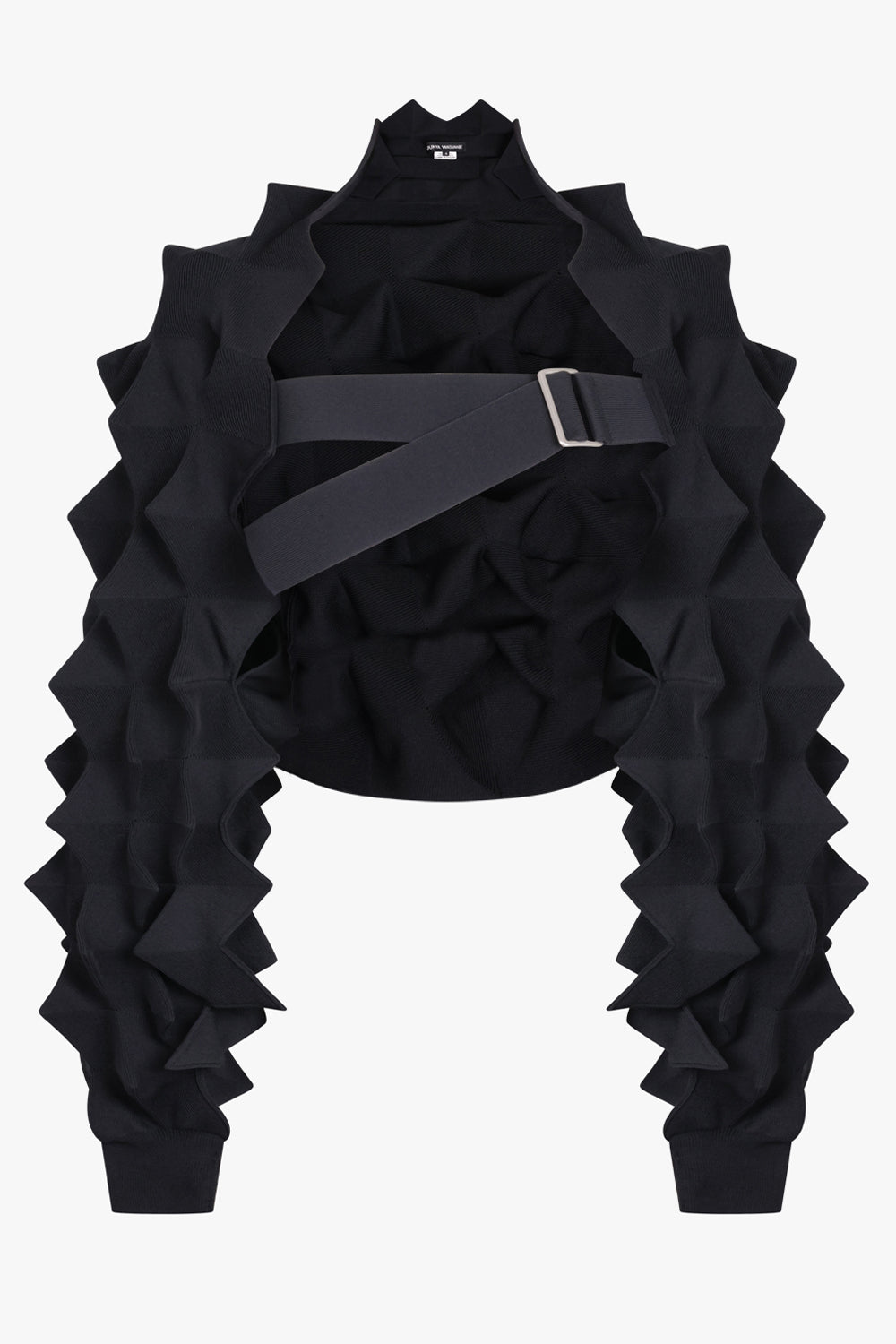 JUNYA WATANABE RTW Sculptural 3D Knit Bolero Style Crop Cardigan | Black