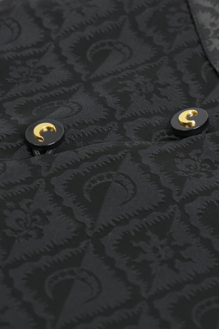 MARINE SERRE RTW Jacquard Viscose Tunic Dress | Black