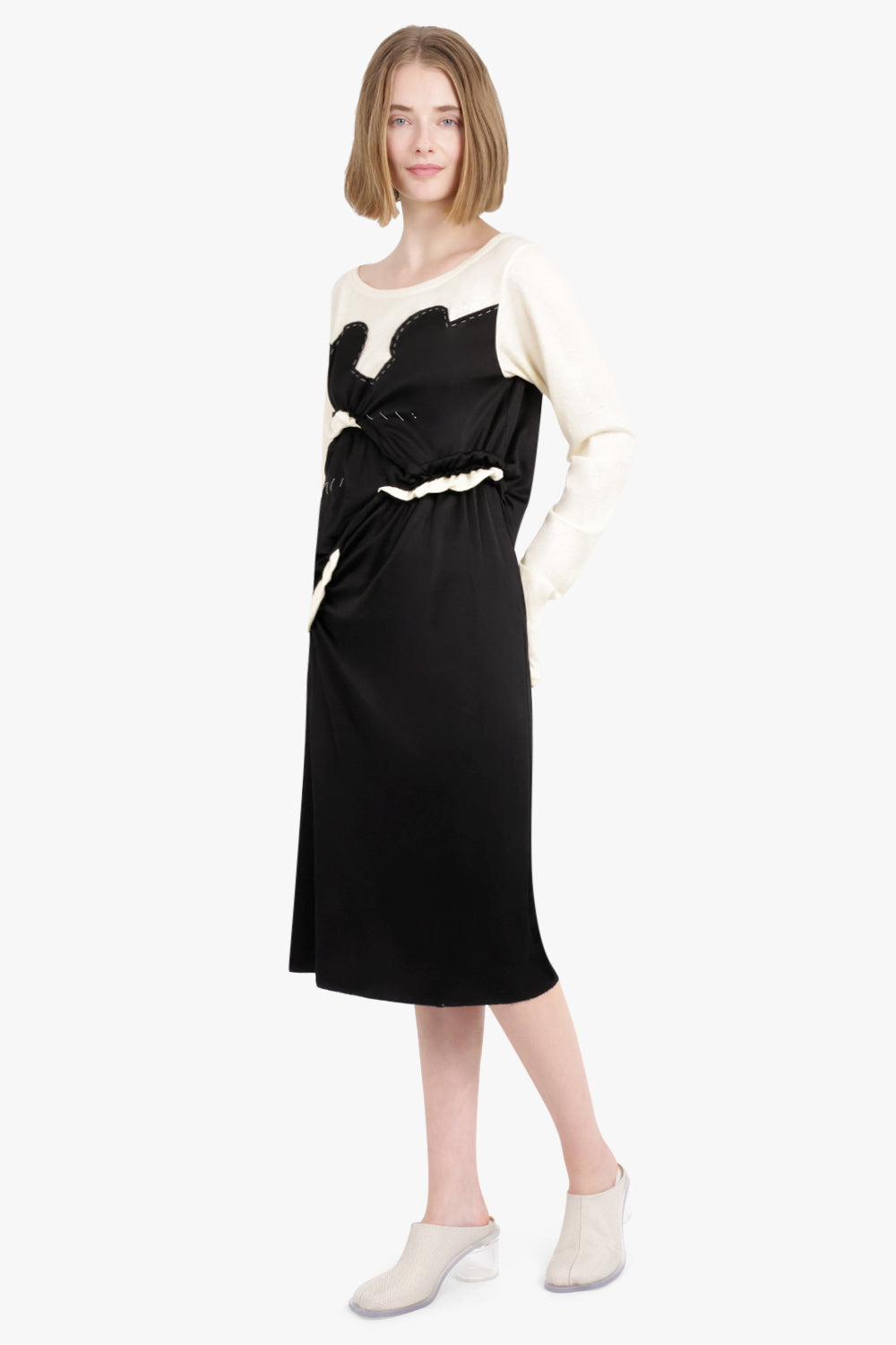 MAISON MARGIELA RTW Midi Dress | Black/Cream
