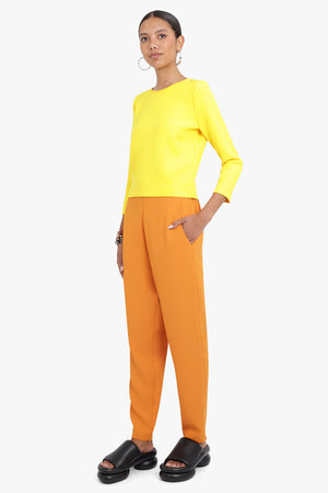 MAISON POI RTW FLUID RELAXED SLIM LEG PANTS ORANGE
