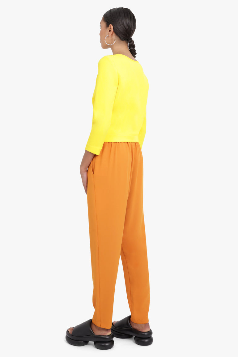 MAISON POI RTW TISSUE CROP TOP 3/4SL SUNFLOWER