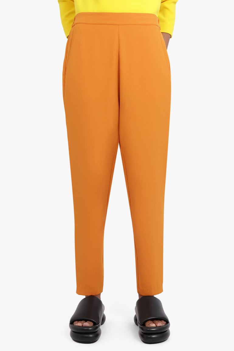 MAISON POI RTW FLUID RELAXED SLIM LEG PANTS ORANGE