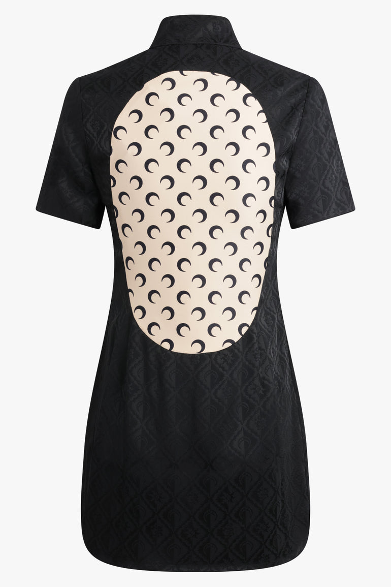 MARINE SERRE RTW Jacquard Viscose Mini Dress | Black