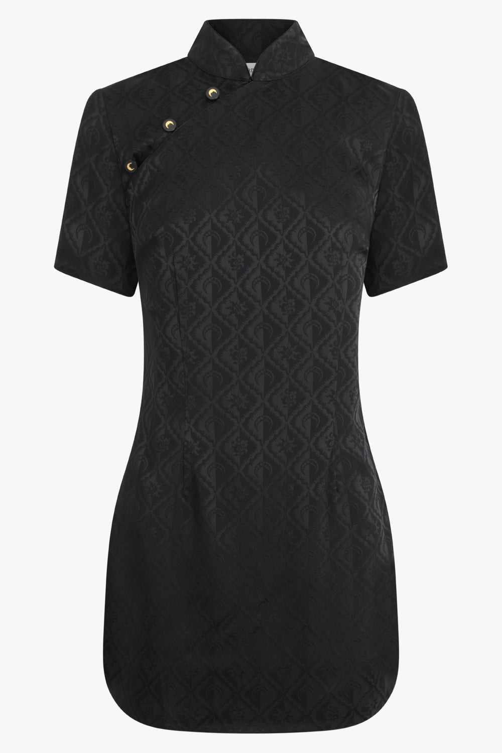 MARINE SERRE RTW Jacquard Viscose Mini Dress | Black