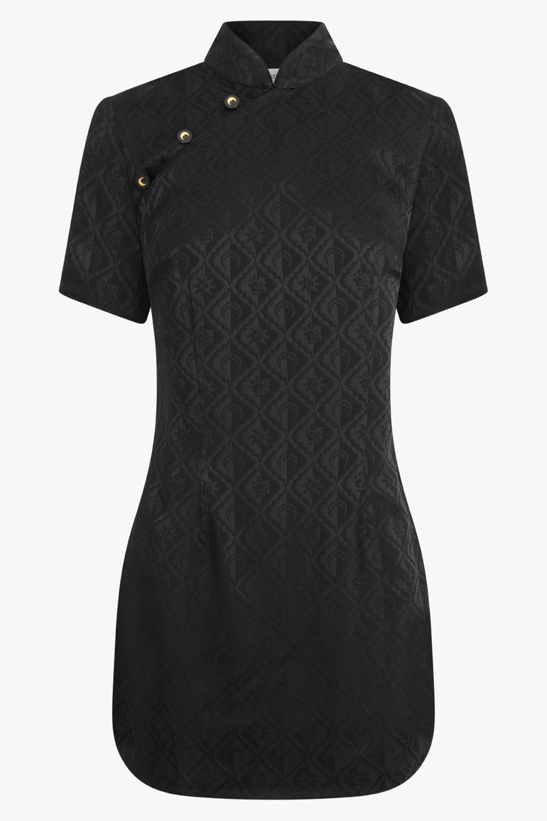 MARINE SERRE RTW Jacquard Viscose Mini Dress | Black