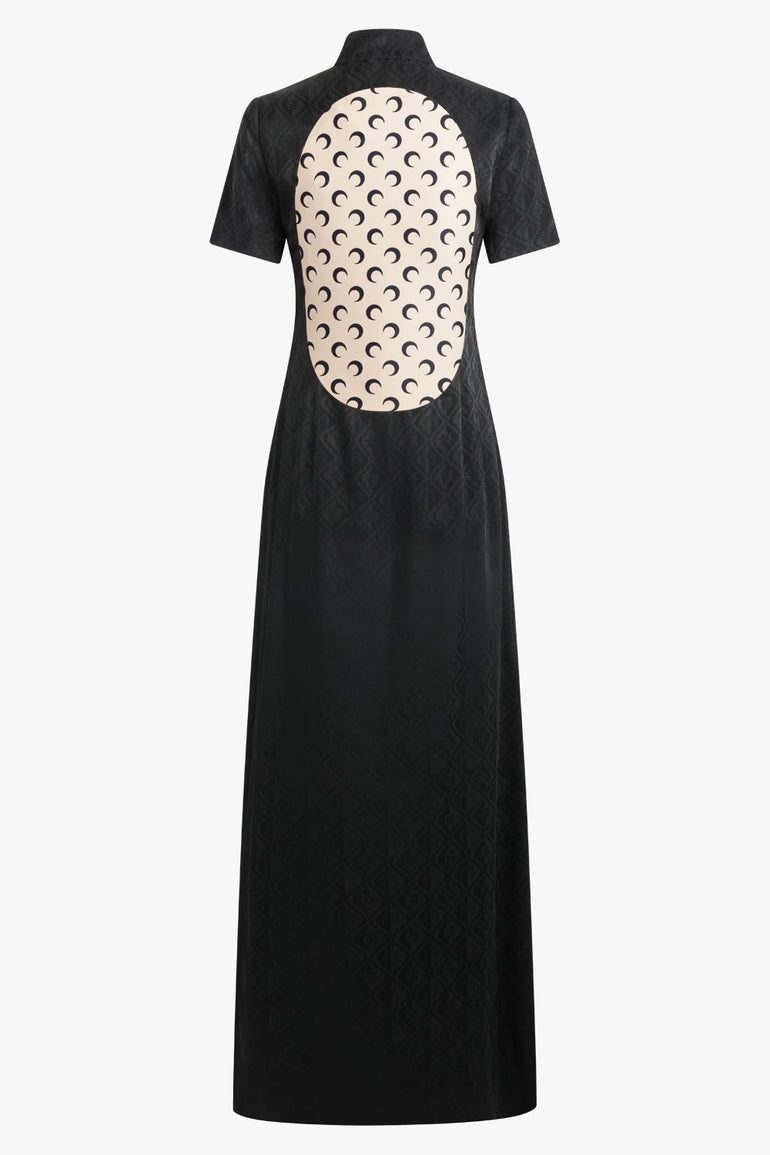 MARINE SERRE RTW Jacquard Viscose Tunic Dress | Black