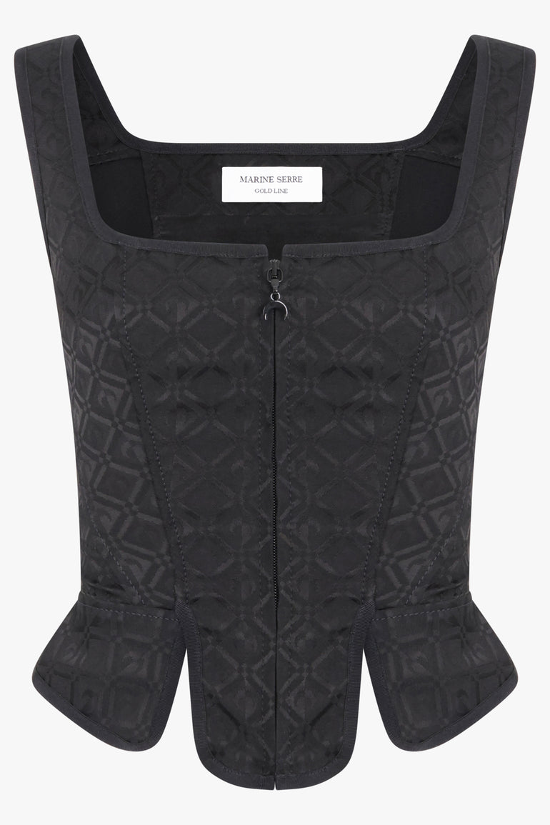 MARINE SERRE RTW Moon Diamant Jacquard Corset | Black