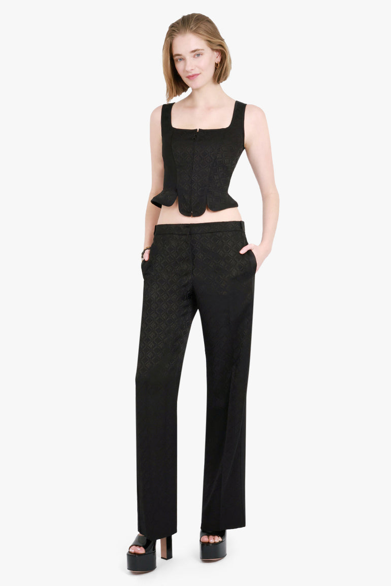 MARINE SERRE RTW Moon Diamant Jacquard Corset | Black