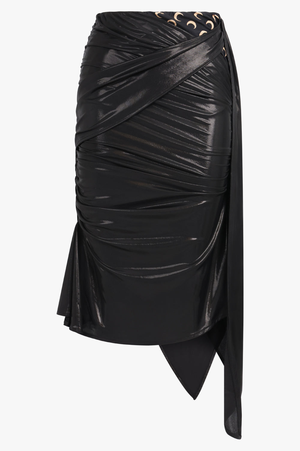 MARINE SERRE RTW Regenerated Jersey Draped Skirt | Black