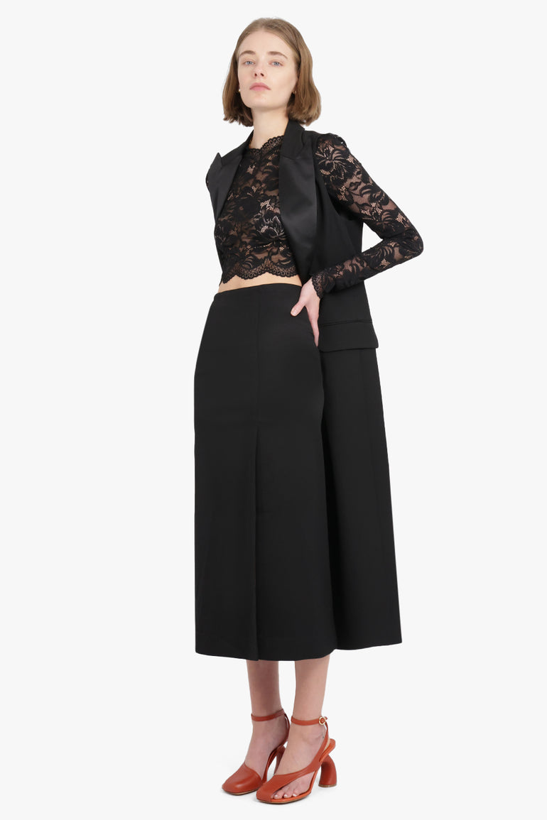 MM6 BY MAISON MARGIELA RTW LONG LENGTH TUXEDO DETAIL GILET VEST | BLACK