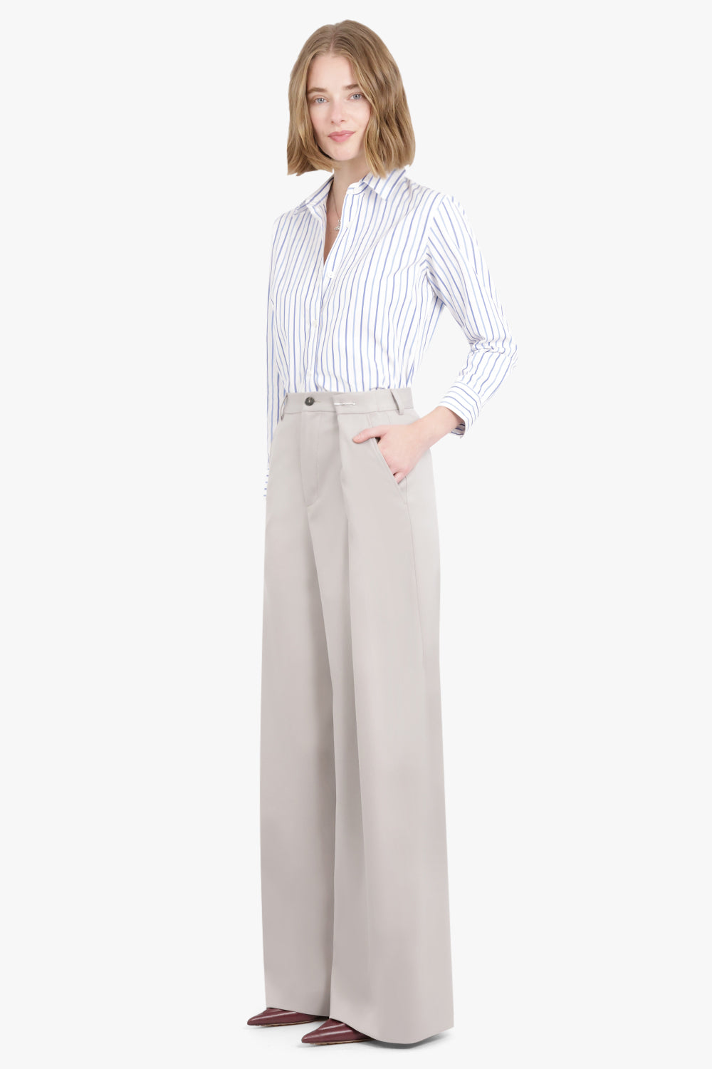 MM6 BY MAISON MARGIELA RTW Poly Wool Pants Full Length| Taupe