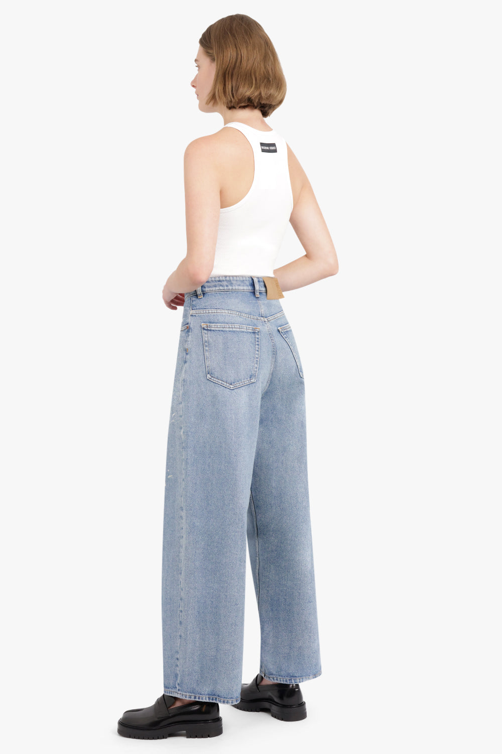 MARINE SERRE RTW Organic Cotton Rib 2x2 Tank Top | White